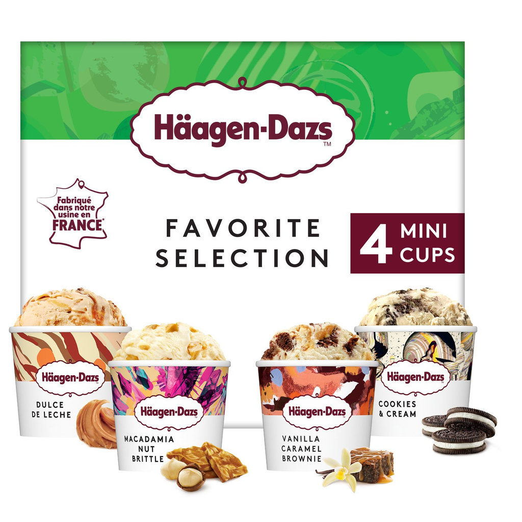 HAAGEN-DAZS Mini Ice Cream Favorite Selection 4 pots of 318 g