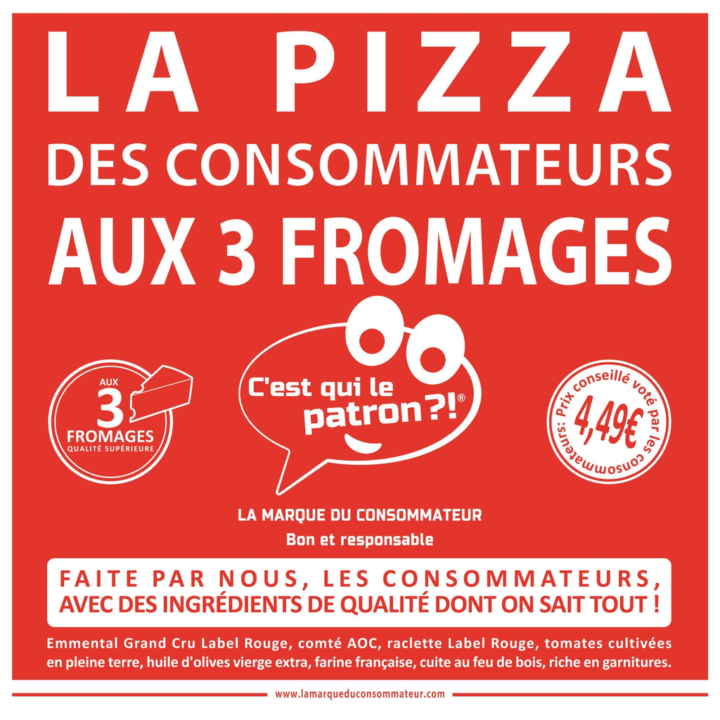 C'EST QUI LE PATRON Pizza 3 fromages 450 g