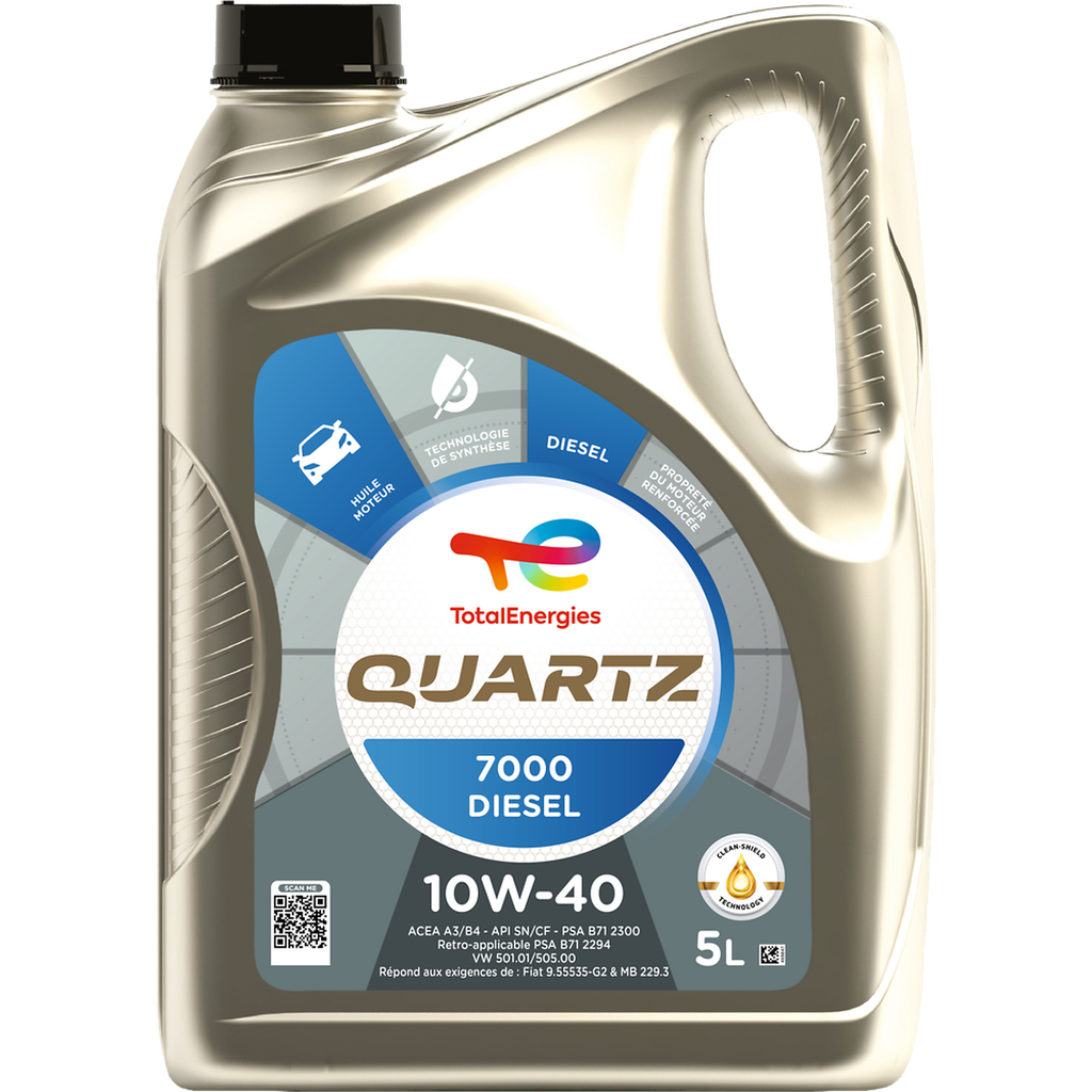 TOTAL Aceite de motor Quartz 7000 10W-40 Diesel 5 L