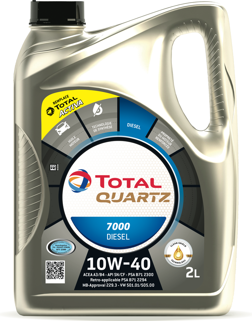 TOTAL Quartz 7000 Diesel 10W-40 Engine Oil 2 L