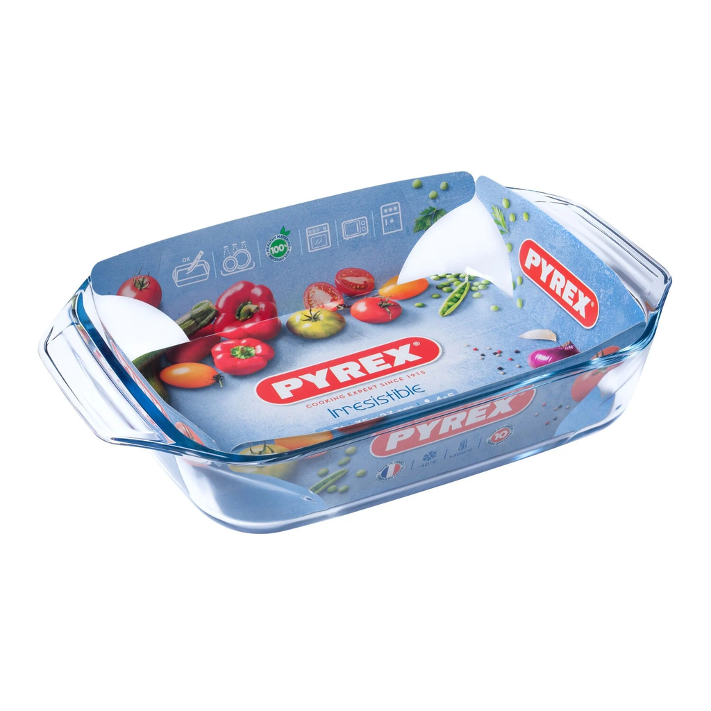 PYREX Fuente de horno rectangular de vidrio 35 x 23cm IRRESISTIBLE