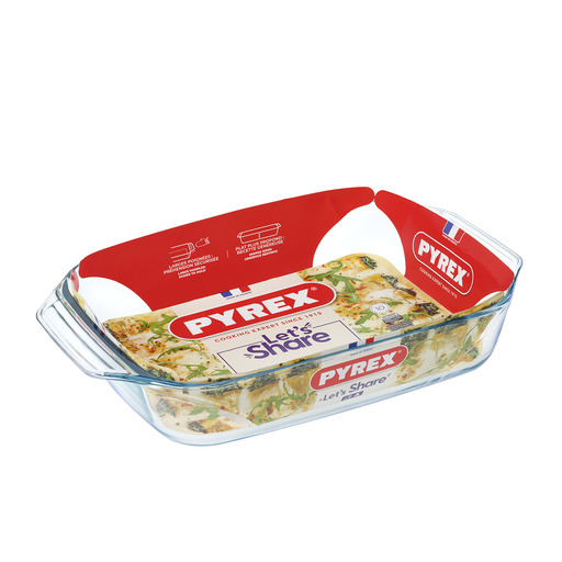 [3426470268615] PYREX Fuente de horno Vidrio Rectangular Con Asas 39x25cm