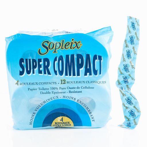[3428167000195] SOPLEIX Papel Higiénico Compacto 4 rolos = 12