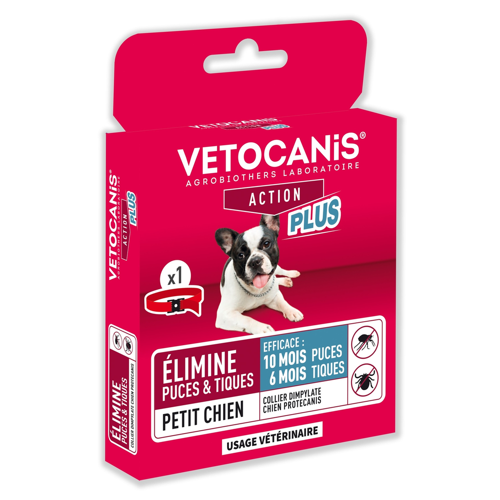 VETOCANIS Collar antipulgas y antigarrapatas para perros pequeños hasta 10 kg