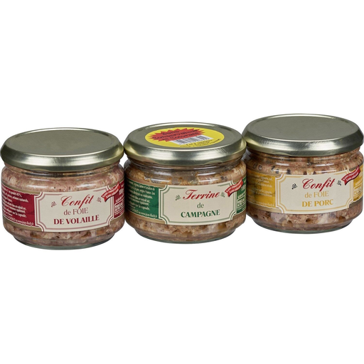 [3434350006394] 1ER PRIX Surtido de terrina y confit 3 tarros de 180 g