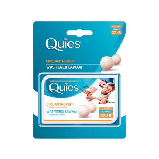 [3435171100247] QUIES Natural Wax Earplugs 12 pairs