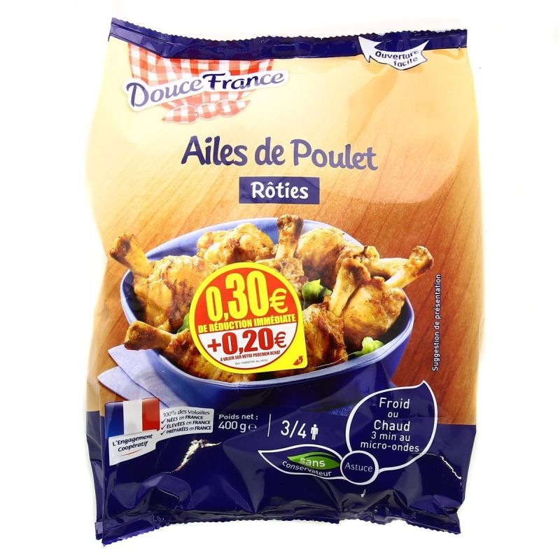 DOUCE FRANCE Asa de Frango Assada Natural 400 g