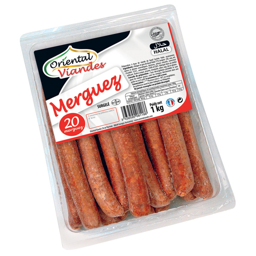 [3436590081186] ORIENTAL VIANDES Halal Beef Merguez Frozen 1 kg