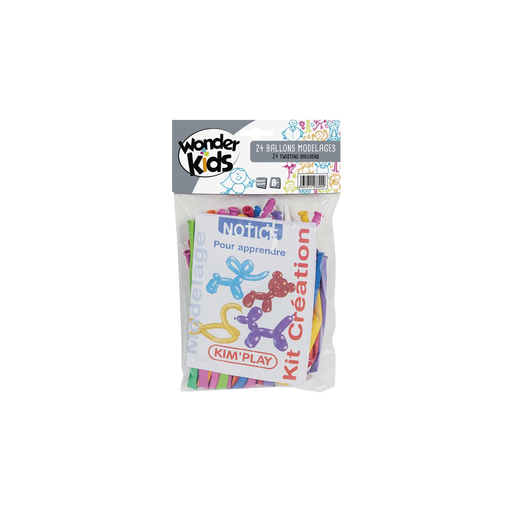 [3437011233009] WONDERKIDS Globos de modelado con bomba, paquete de 24