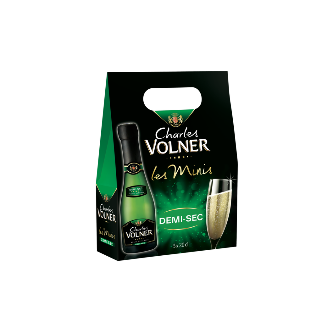 VOLNER Charles Mousseux Blanc de Blancs demi-sec Les Minis 3 x 20 cl