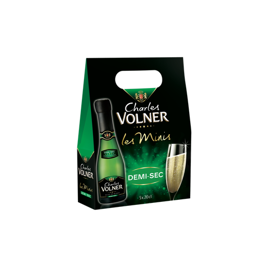 [3438933001851] VOLNER Charles Espumante Blanc de Blancs demi-sec Les Minis 3 x 20 cl