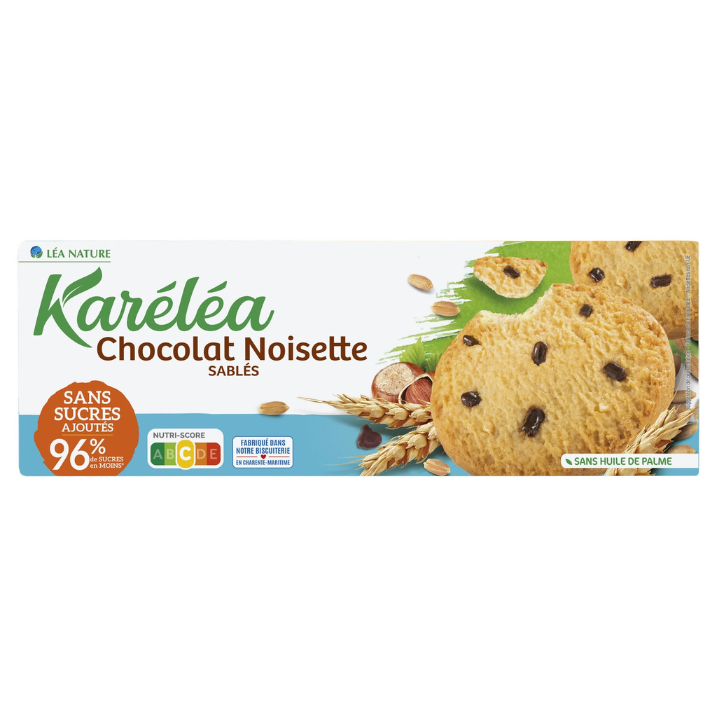 KARELEA Bolachas amanteigadas chocolate avelã sem açúcares adicionados 200 g