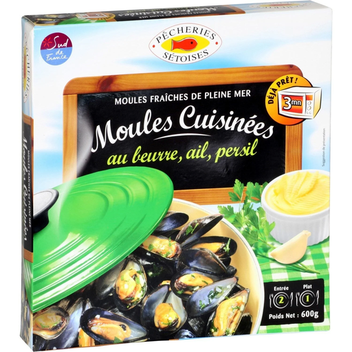[3456700084203] PECHERIES SETOISES Mussels cooked with butter, garlic and parsley 600 g