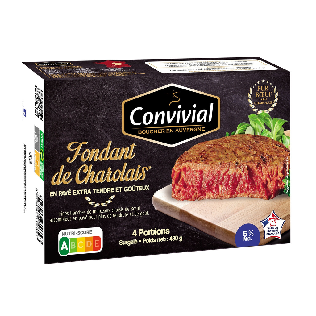 CONVIVIAL Le fondant charolais 5% MG 4 pieces 480 g