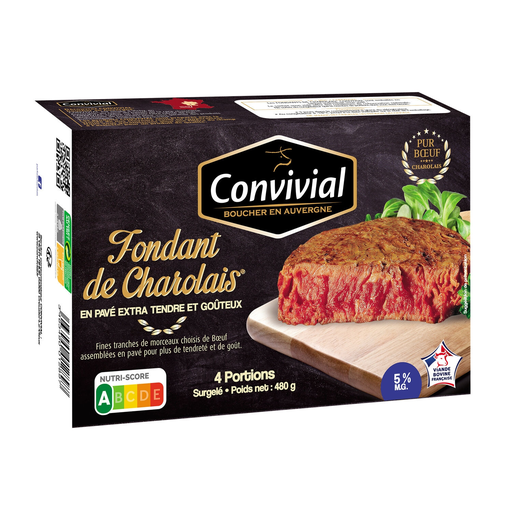 [3463490012897] CONVIVIAL Le fondant charolais 5% MG 4 pieces 480 g
