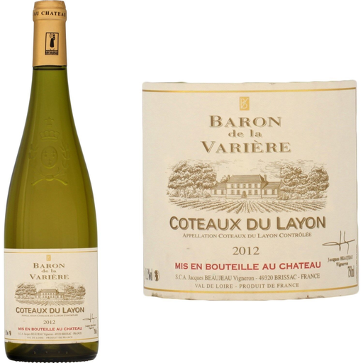 [3464670001588] BARON DE LA VARIERE Sweet White Wine A.O.P. Coteaux Du Layon 75 cl