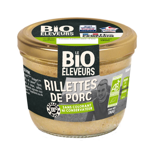 [3483190000031] BONJOUR CAMPAGNE Rillettes de cerdo Bio 190 g