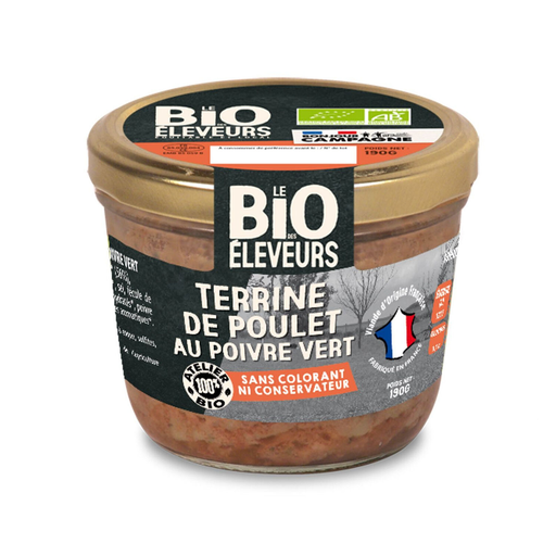 [3483190000772] BONJOUR CAMPAGNE Terrina bio de pollo a la pimienta verde 190 g