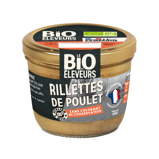 [3483190001335] BONJOUR CAMPAGNE Rillettes bio de pollo 190 g