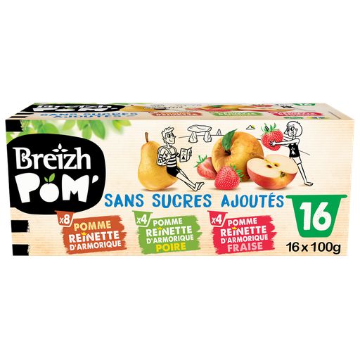 [3486060990555] BREIZH'POM Fruit dessert assortment no added sugar 16 x 100 g
