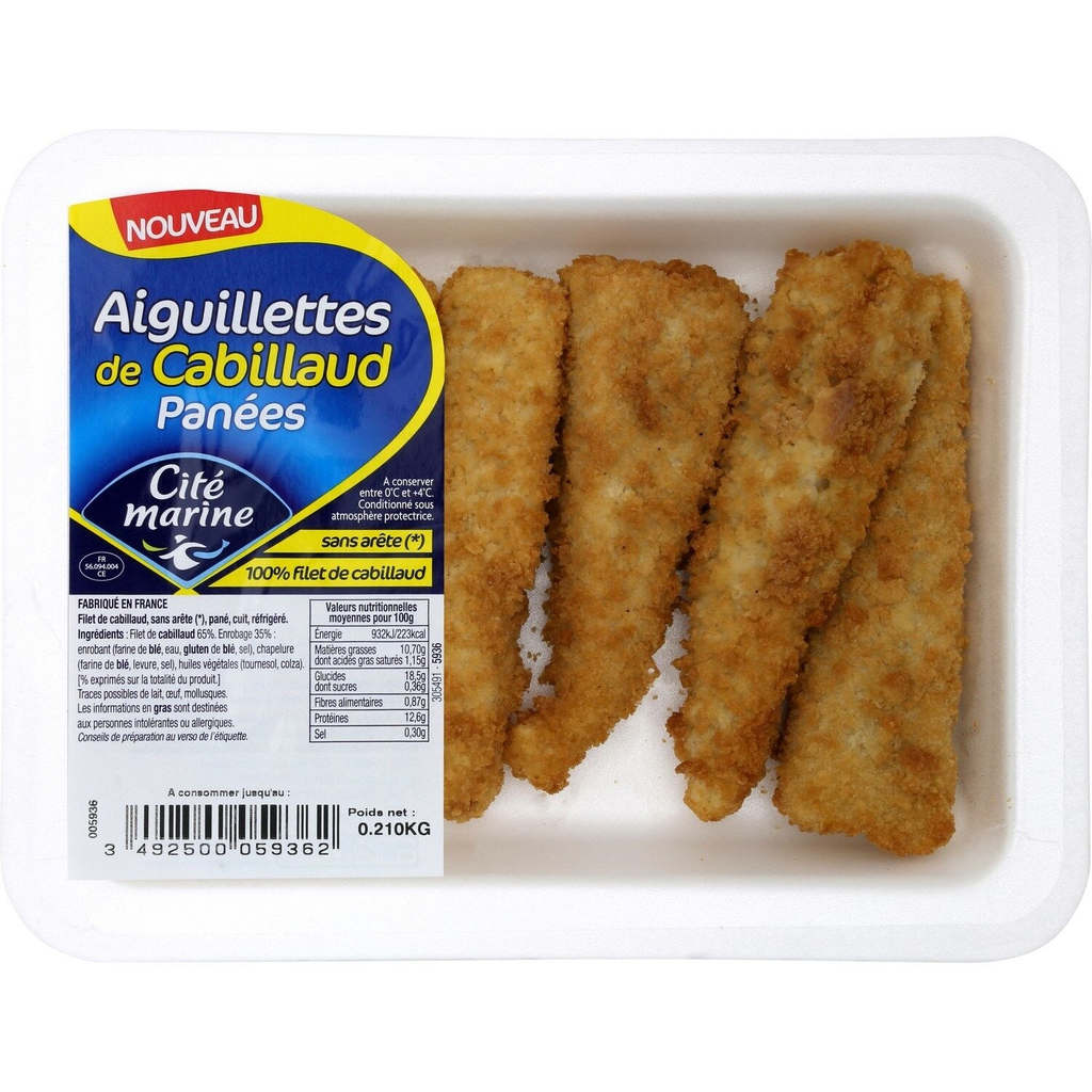 CITE MARINE Breaded Cod Goujons, 210 g