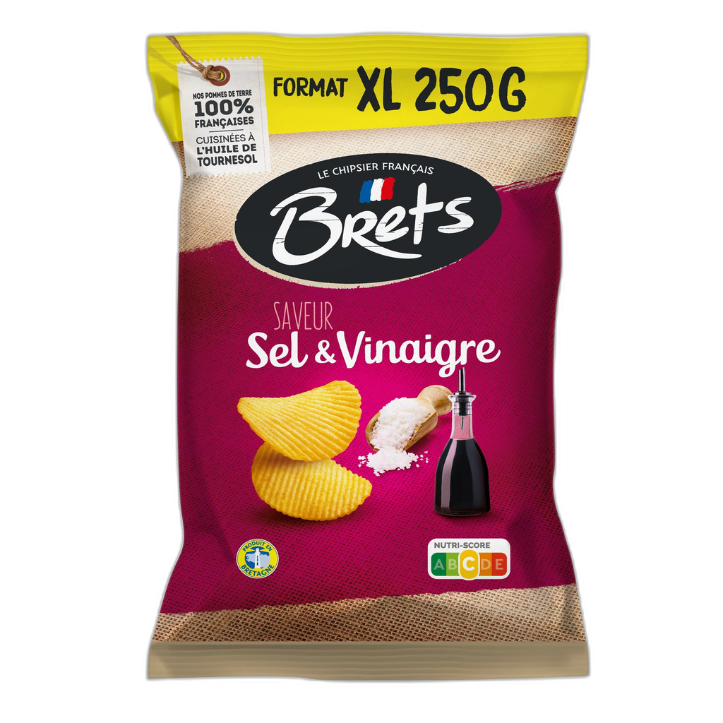 BRETS Patatas Fritas Sabor Sal y Vinagre 250 g