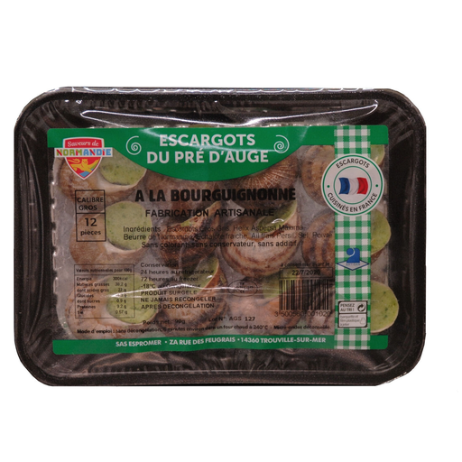 [3500560001020] ESCARGOTS DU PRE AUGE Caracóis à bourguignonne grandes 80 g