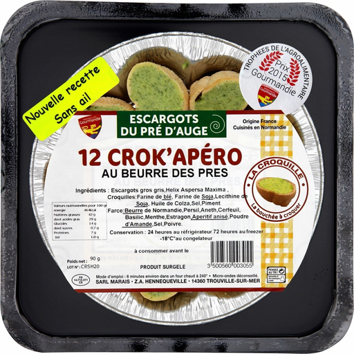 [3500560003055] ESCARGOTS DU PRE AUGE Crock' Apéro au beurre 90 g
