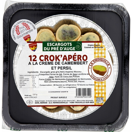 [3500560003109] ESCARGOTS DU PRE AUGE Crock' Apéro camembert cream/parsley 110 g