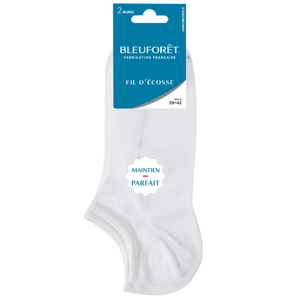 BLEUFORET Calcetines Tobilleros Hombre Blanco T39/42 (lote de 2 pares)