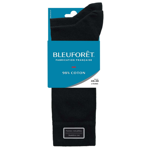 [3501354011065] BLEUFORET Calcetines hombre negro T43/46 lote de 2 pares