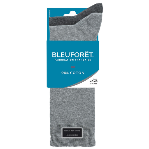 [3501354013083] BLEUFORET Duo calcetines medios jersey algodón, lote de 2 pares