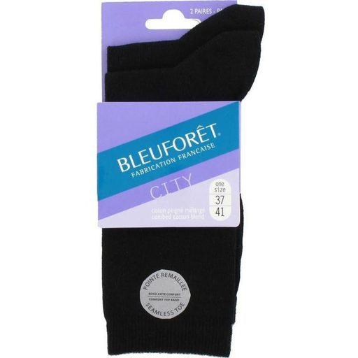 [3501358008689] BLEUFORET Meias Curtas Algodão Preto 37/41