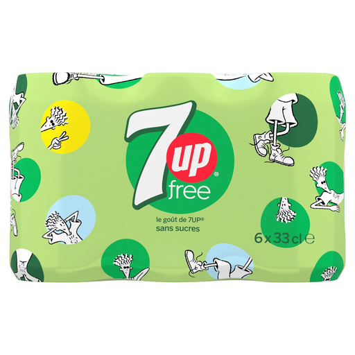 [3502110006257] 7UP Soda sans sucres citron vert 6 canettes de 33 cl