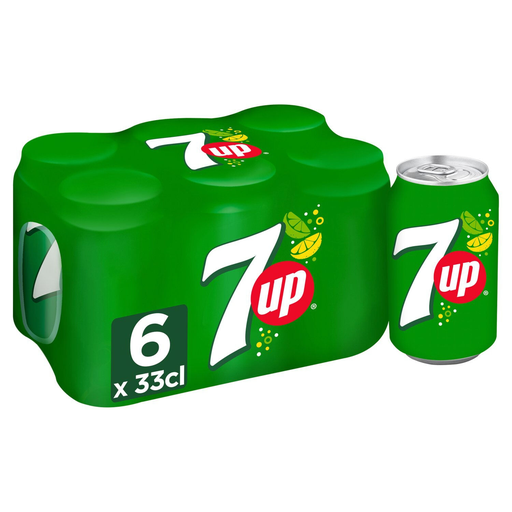 [3502110008985] 7UP Bebida gaseosa con aromas naturales de limón y lima 6 x 33 cl