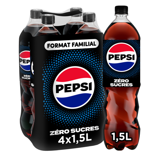 [3502110009371] PEPSI Zero Sugar Cola Carbonated Drink 4 x 1.5 L