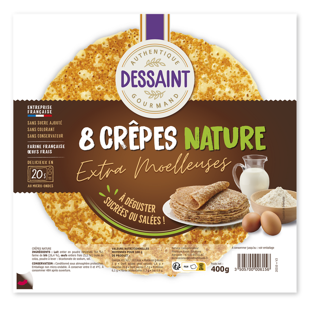 DESSAINT TRAITEUR Plain Crepes No Added Sugar 400 g