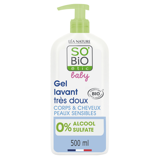 [3517360016994] SO'BIO ETIC Baby Body and Hair Wash Aloe Vera and Chamomile 500 ml