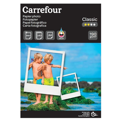 [3523670250522] CARREFOUR Papel fotográfico A4 pacote de 40 folhas