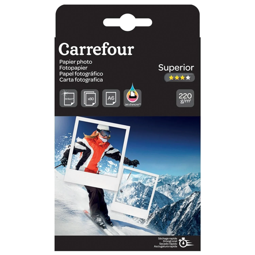 [3523670250553] CARREFOUR Papel fotográfico A6 80 folhas