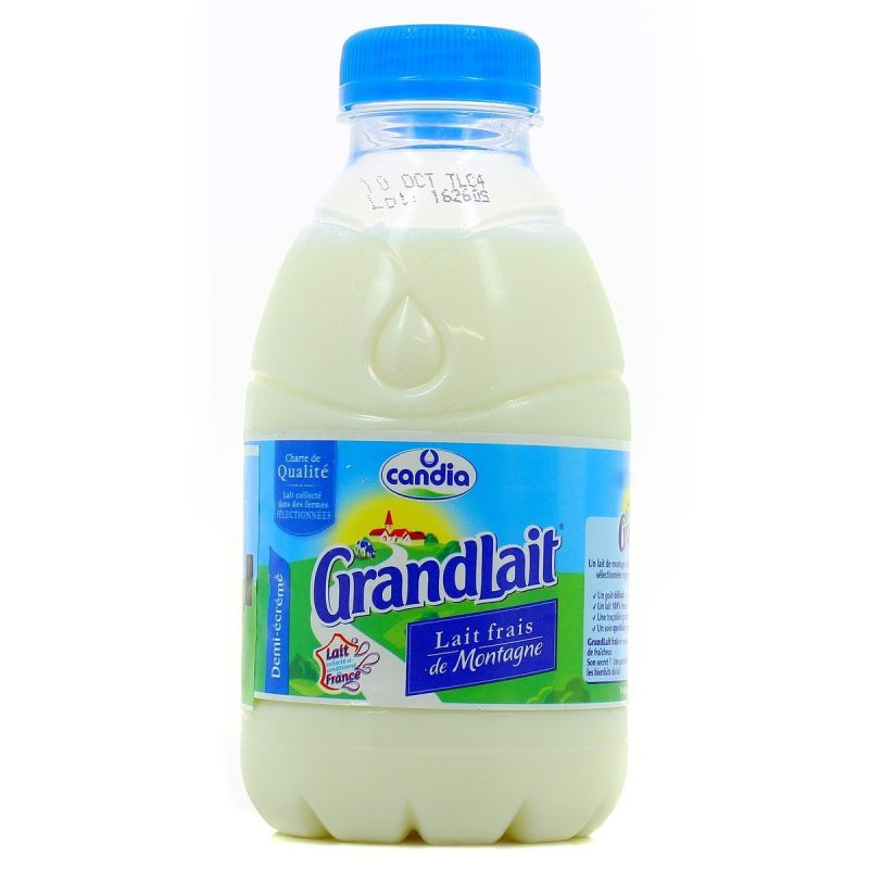Candia Bouteille 50Cl Lait Frais ½ Ecreme Grandlait