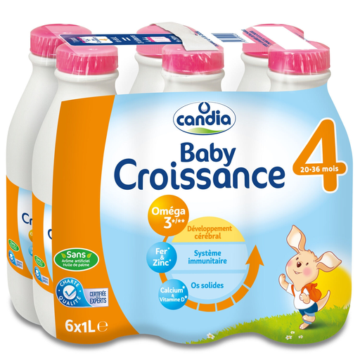 [3533630094523] CANDIA BABY Leite líquido para bebés a partir dos 20 meses 6 garrafas de 1 L