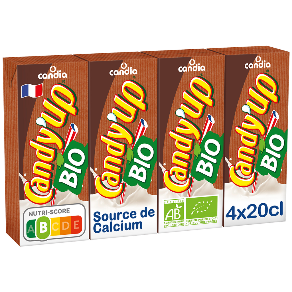 Candy'Up Boisson Lactée Au Chocolat Bio 4X20Cl