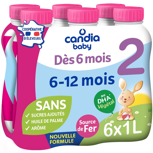 [3533631138004] CANDIA BABY Leite de transição 6-12 meses 6 garrafas de 1 L