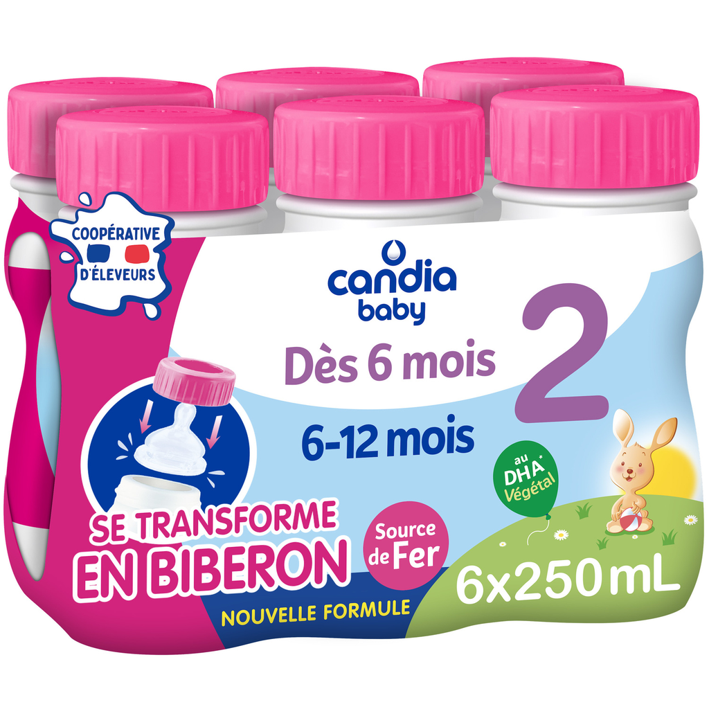 CANDIA BABY Leche infantil líquida 2ª edad Desde 6 Meses 6 botellas de 25 cl