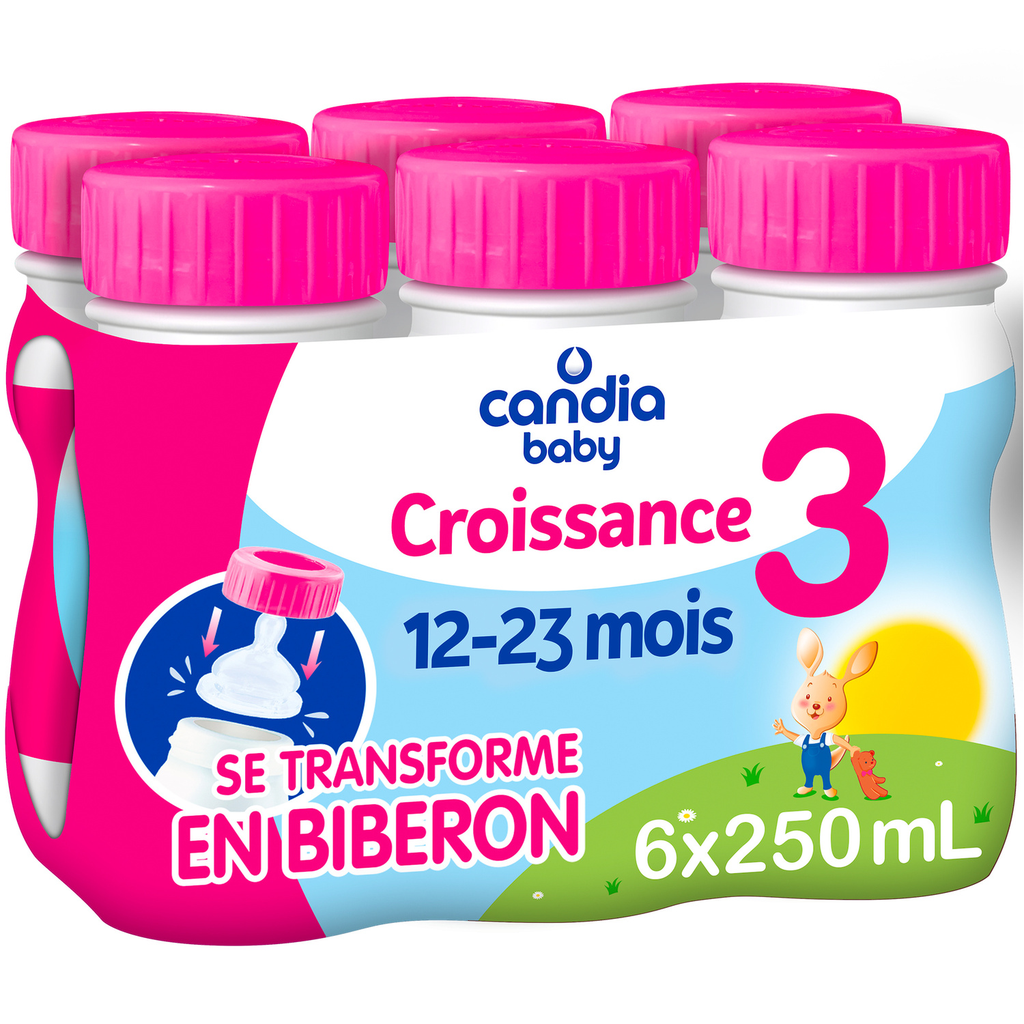 CANDIA BABY Leite de crescimento 3ª idade 12-23 meses as 6 garrafas de 250 ml