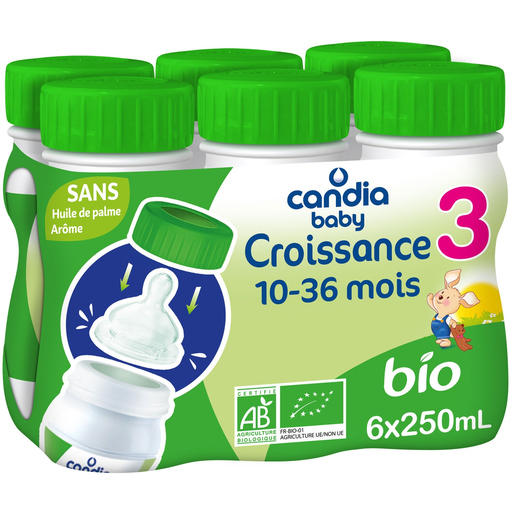 [3533631177003] CANDIA BABY Leite de crescimento líquido Bio 6 x 250 ml