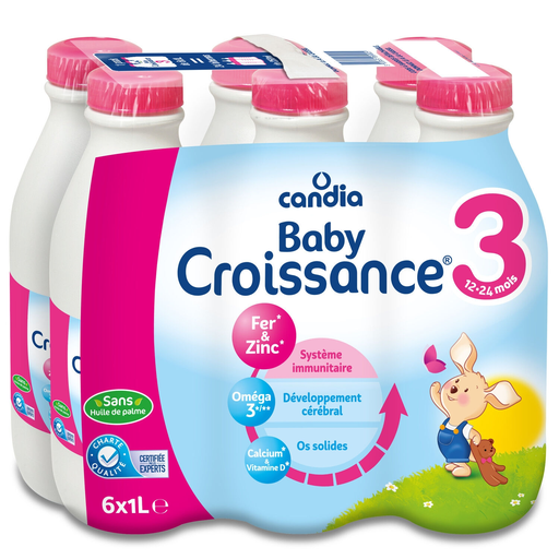 [3533631269005] CANDIA BABY Leite para bebé líquido a partir dos 10 meses 6 garrafas de 1 L