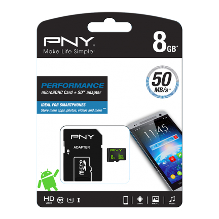 [3536403346324] PNY Performance 8 Go MicroSDHC UHS-I Classe 10