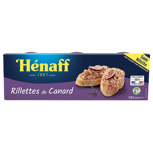 [3537580706895] HENAFF Rillettes de pato 3 latas de 72 g